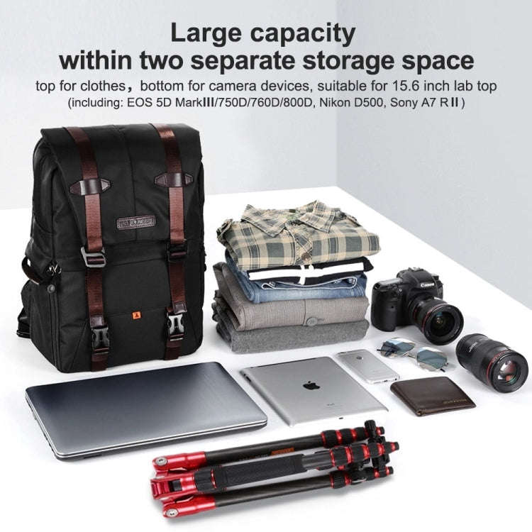 K&F CONCEPT KF13.092 Multifunctional Dual-layer Shockproof Waterproof Camera Backpack Travel Trip...