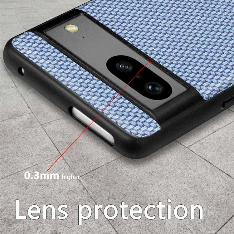 For Google Pixel 7 Carbon Fiber Texture Leather Back Cover Phone Case(Black)