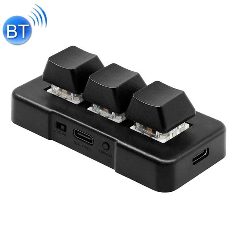MK321BT Bluetooth 5.1 3 Keys Custom Keys Game Office PS Clip Macro Programming Keypad(Black)