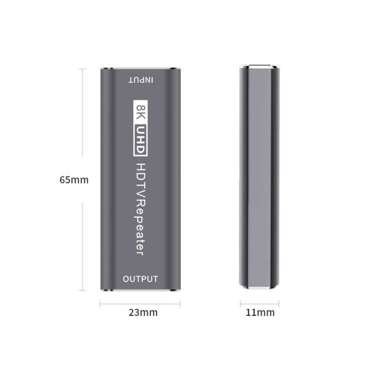 JUNSUNMAY 8K 30m HDMI Adapter Signal Amplifier HDMI Repeater Extender(Grey)