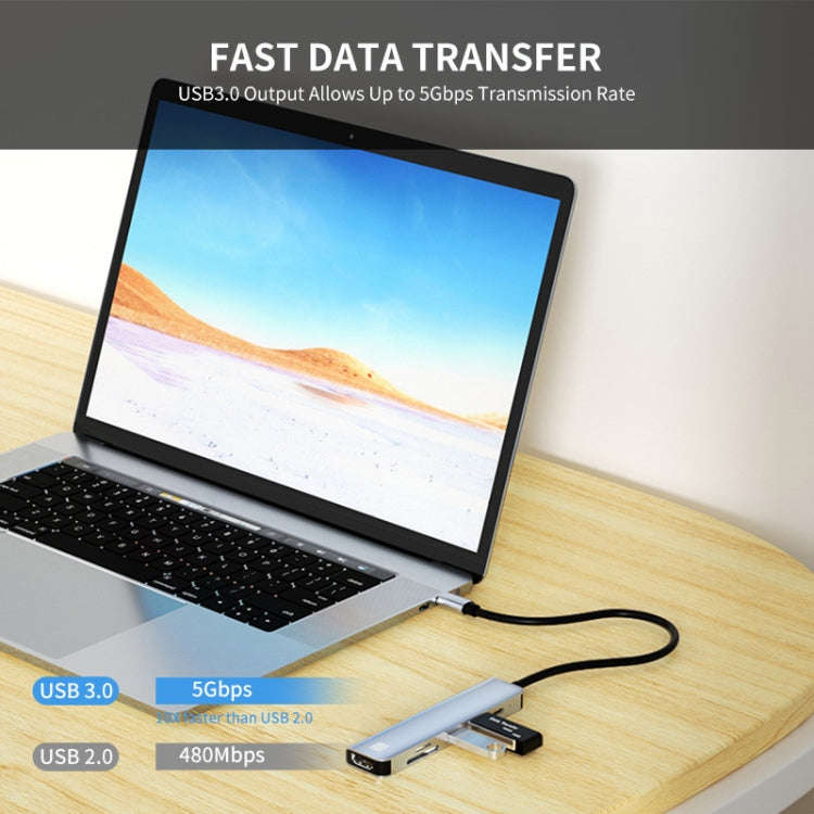JUNSUNMAY 6 in 1 Type-C to 4K HDMI Docking Station Adapter USB-C PD Quick Charge Hub SD/TF Card R...