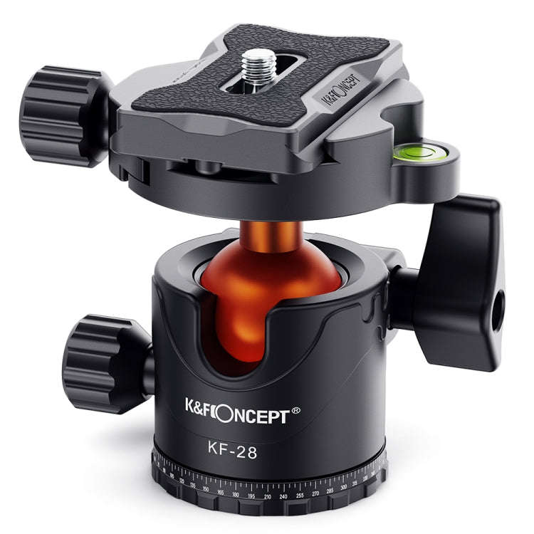 K&F CONCEPT KF31.023V3 360 Degree Rotating Panoramic Metal Tripod Ball Head with 1/4 Inch Quick R...