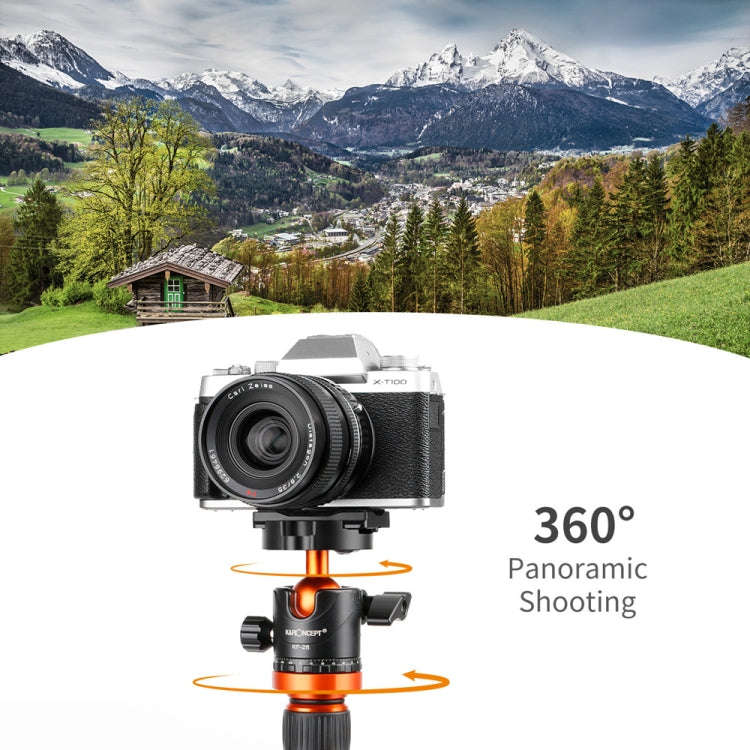 K&F CONCEPT KF31.023V3 360 Degree Rotating Panoramic Metal Tripod Ball Head with 1/4 Inch Quick R...