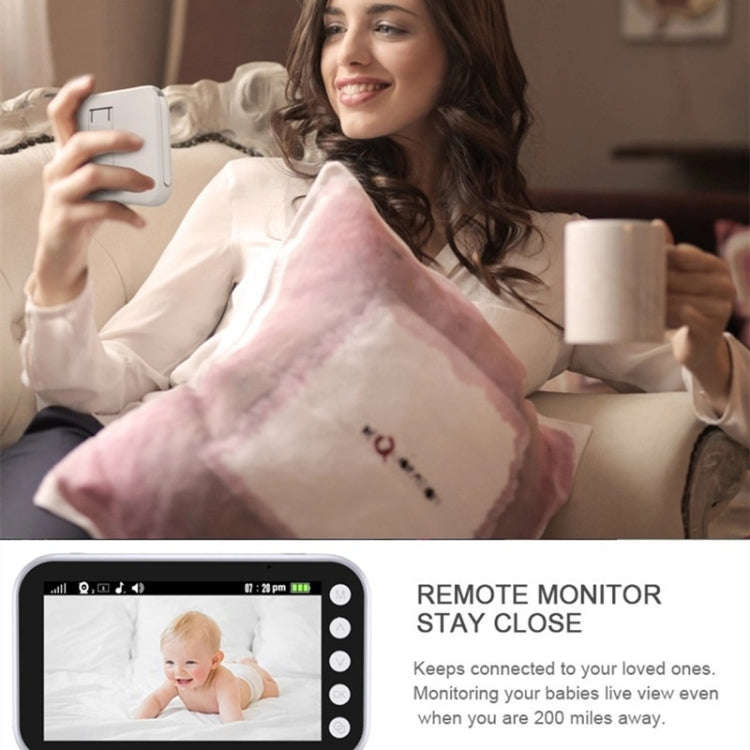 ABM100 4.3 inch Wireless Video Color Night Vision Baby Monitor 360-Degree Security Camera(AU Plug)