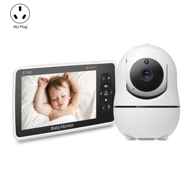 SM50 5 inch Baby Monitor 360-Degree Rotating Wireless Camera Night Vision Intercom Lullaby Monito...