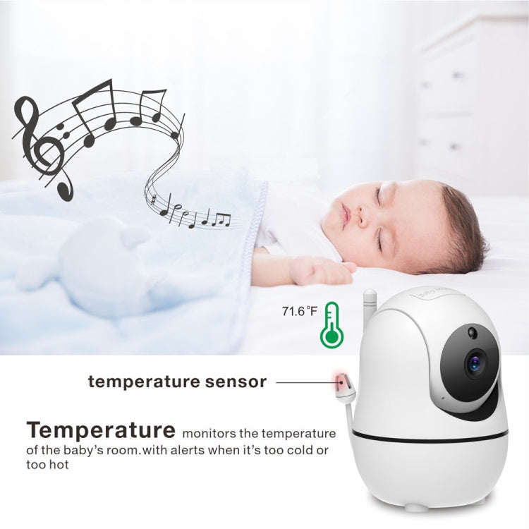 SM50 5 inch Baby Monitor 360-Degree Rotating Wireless Camera Night Vision Intercom Lullaby Monito...
