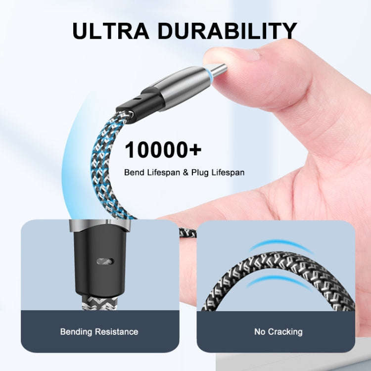 ENKAY Hat-Prince 65W USB-C / Type-C to Type-C 6A Fast Charging Data Weave Cable, Length:1m