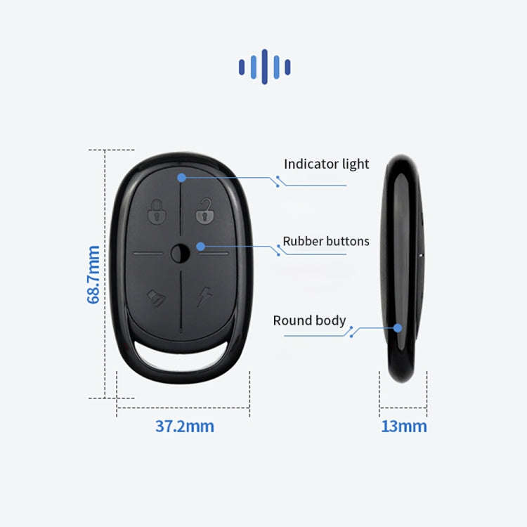 433MHZ 4 Button RF Wireless Remote Control For Light / Door / Alarm System