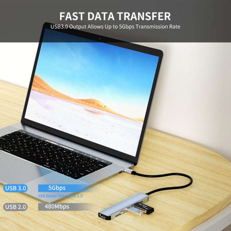ENKAY Hat-Prince 6 in 1 Type-C Hub 4K HDMI Docking Station Adapter USB-C PD Quick Charge SD/TF Ca...