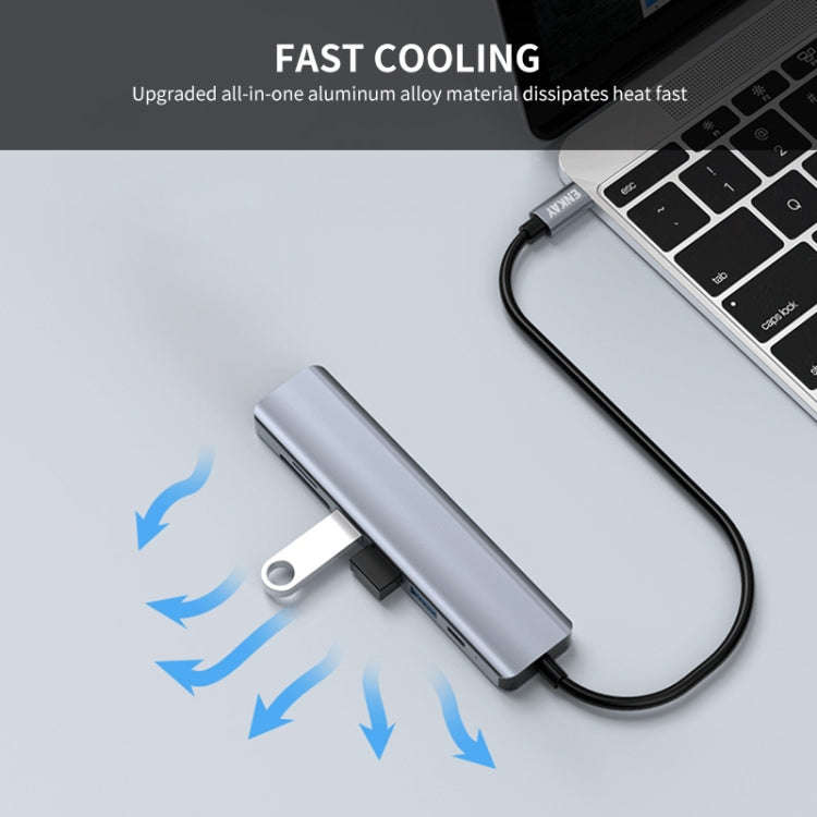 ENKAY Hat-Prince 7 in 1 Type-C to 4K HDMI Docking Station Adapter PD Quick Charge Hub SD/TF Card ...