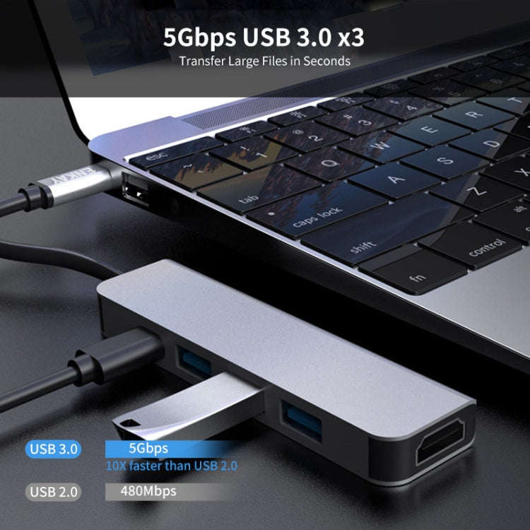 ENKAY Hat-Prince 5 in 1 Type-C Hub 4K HDMI Converter Docking Station USB 3.0 Adapter