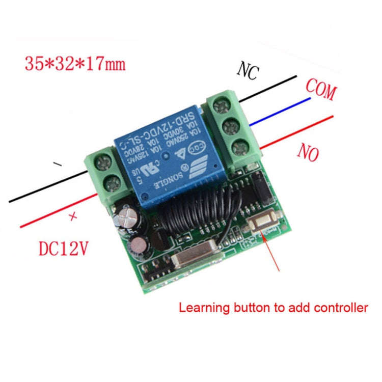 12V 10A RF Wireless Remote Control Switch 1CH Relay Receiver