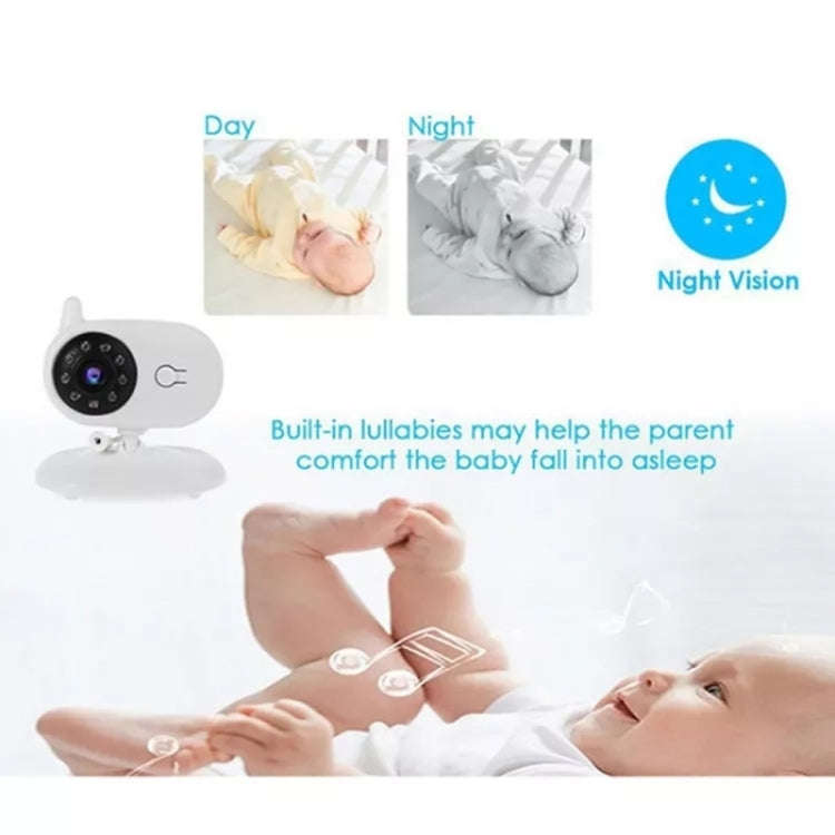 BM850 3.5 inch Wireless Video Color Baby Monitor Night Vision Temperature Monitor(US Plug)
