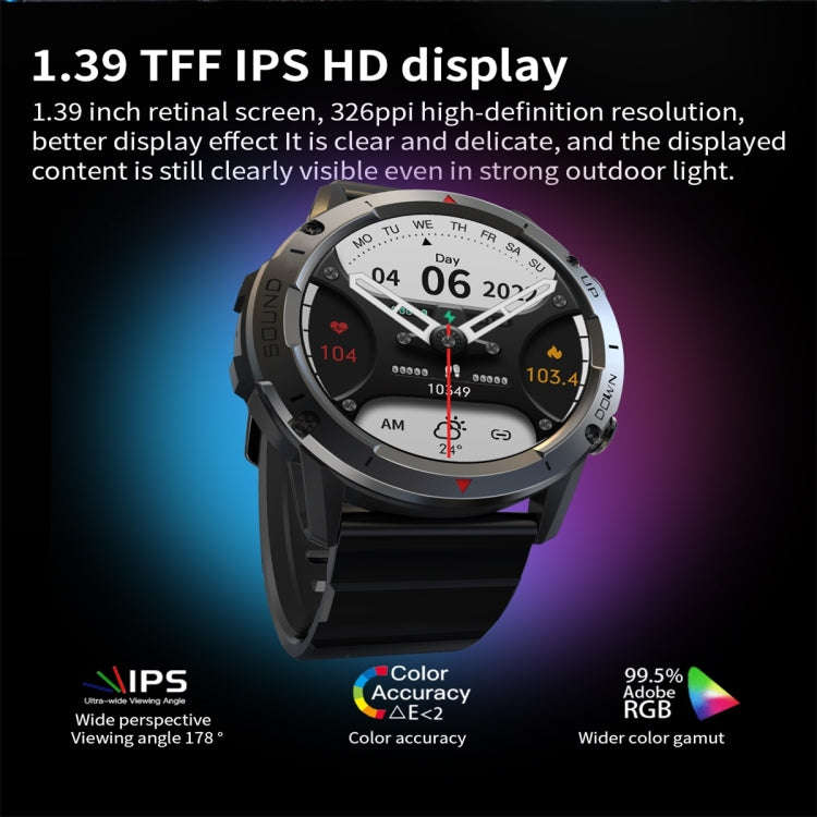 NX9 1.39 inch Color Screen Smart Watch,Support Heart Rate Monitoring/Blood Pressure Monitoring(Bl...