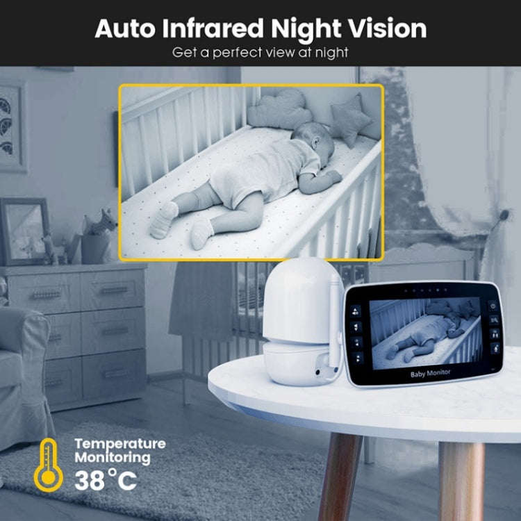SM43A 4.3inch Color Display Night Vision Smart Zoom Baby Monitor Camera(US Plug)