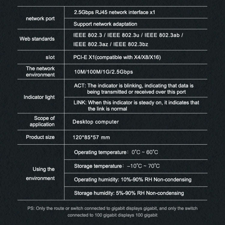 EDUP EP-9635C 2.5Gbps Gigabit Game Wired Network Card 2500M High Speed Internet Port Expansion De...