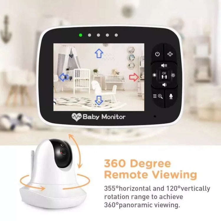 SM935 3.5 inch LCD Screen Wireless Video Baby Monitor Night Vision Two-Way Audio IP Camera(EU Plug)