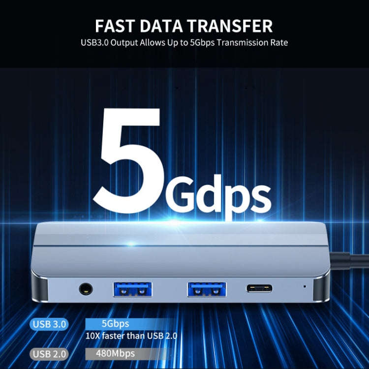 JUNSUNMAY 8 in 1 Type-C to 4K HDMI + VGA Docking Station Adapter PD Quick Charge Hub