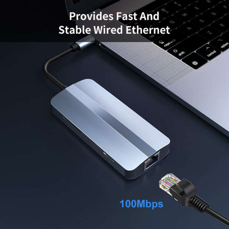 JUNSUNMAY 7 in 1 Multifunctional USB-C Hub Docking Station Adapter -