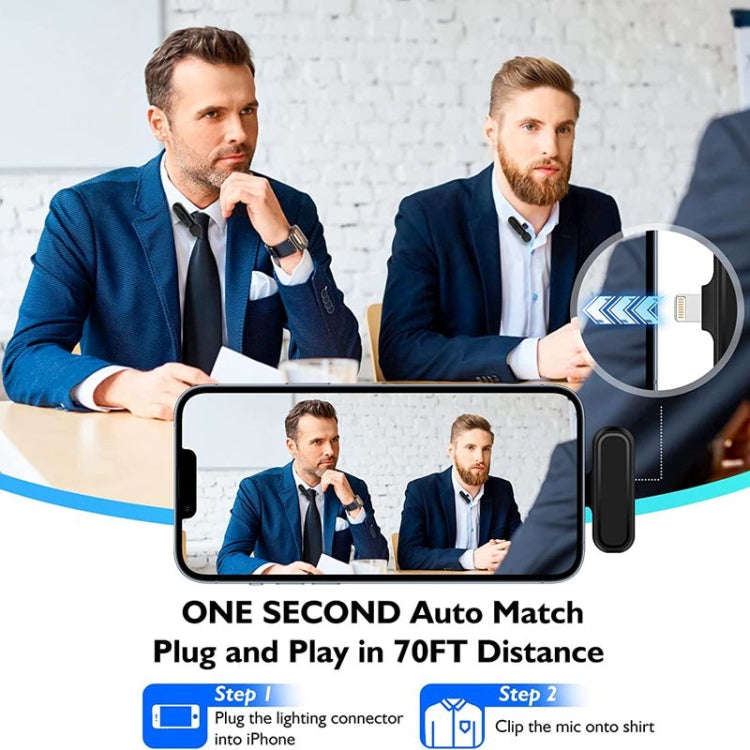 One by Two Wireless Lavalier Microphone Wireless Noise Reduction Microphone with Charging Case, P...