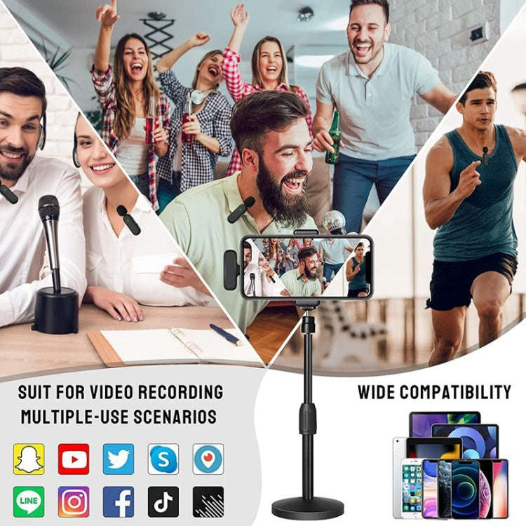 One by Two Wireless Lavalier Microphone Wireless Noise Reduction Microphone with Charging Case, P...