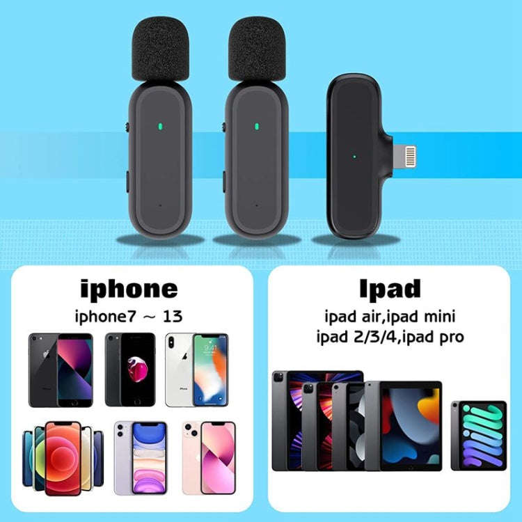 One by Two Wireless Lavalier Microphone Wireless Noise Reduction Microphone with Charging Case, P...