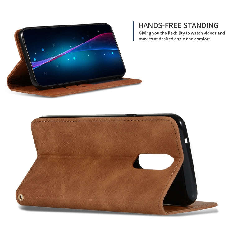 Retro Skin Feel Business Magnetic Horizontal Flip Leather Case for LG K40 / K12 / K12 Plus, with ...