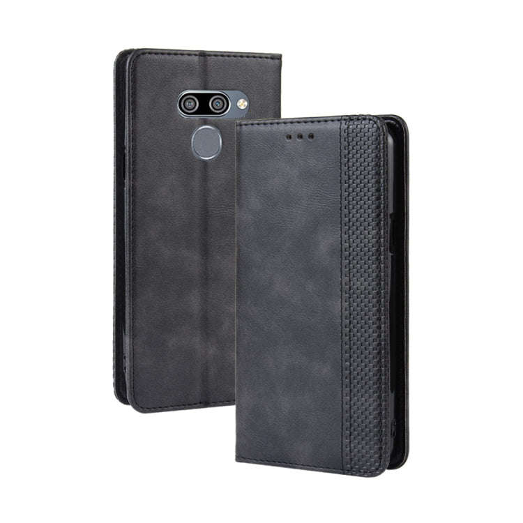 Magnetic Buckle Retro Crazy Horse Texture Horizontal Flip Leather Case for LG K50 /LG Q60 , with ...