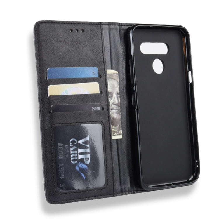Magnetic Buckle Retro Crazy Horse Texture Horizontal Flip Leather Case for LG K50 /LG Q60 , with ...