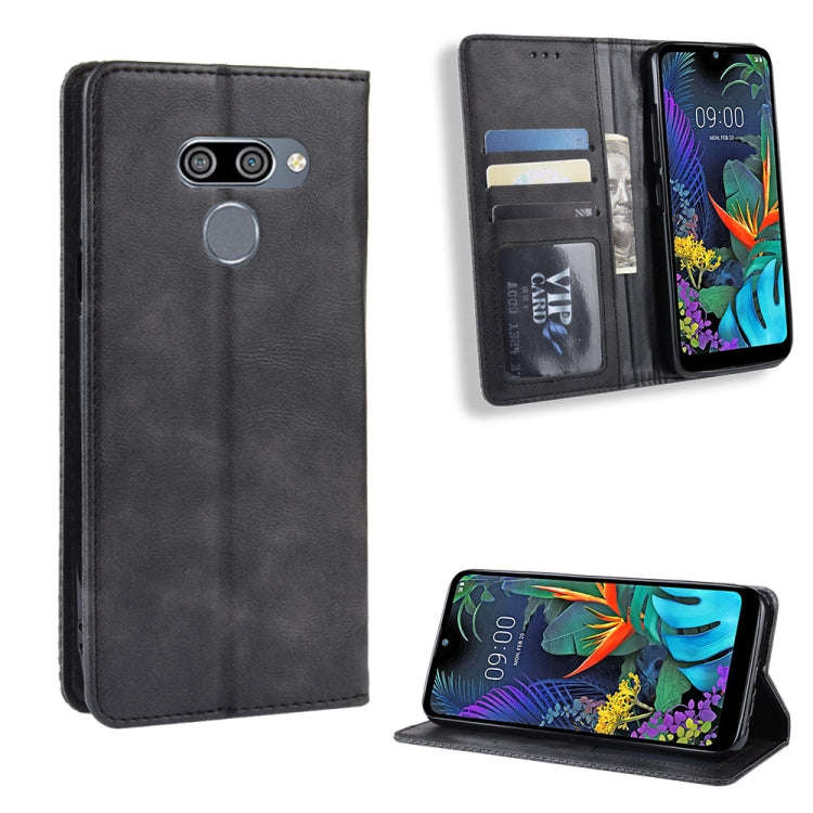 Magnetic Buckle Retro Crazy Horse Texture Horizontal Flip Leather Case for LG K50 /LG Q60 , with ...