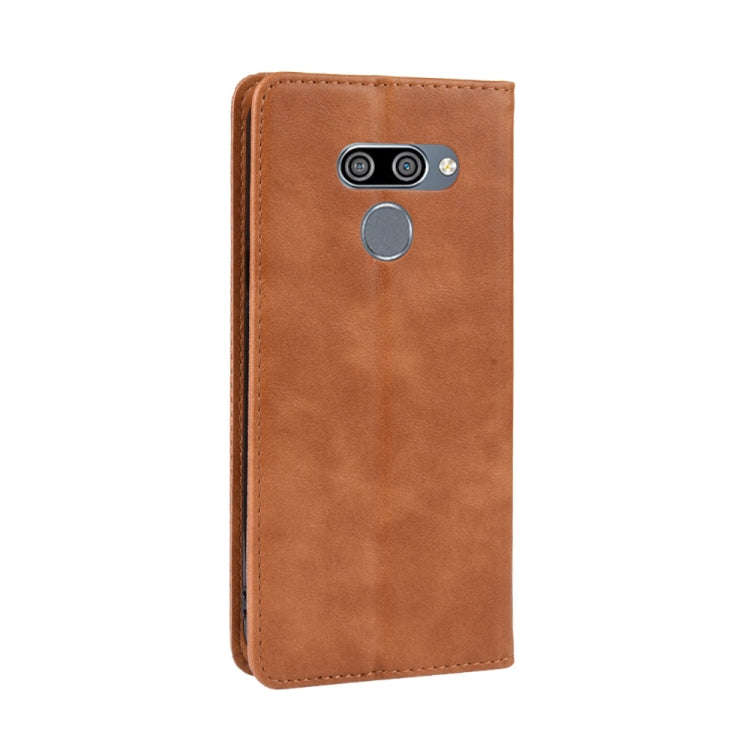 Magnetic Buckle Retro Crazy Horse Texture Horizontal Flip Leather Case for LG K50 /LG Q60 , with ...