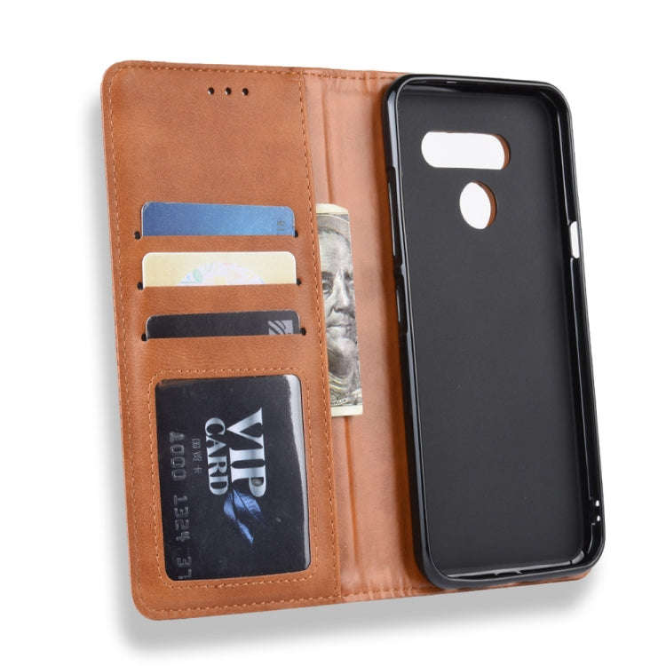 Magnetic Buckle Retro Crazy Horse Texture Horizontal Flip Leather Case for LG K50 /LG Q60 , with ...