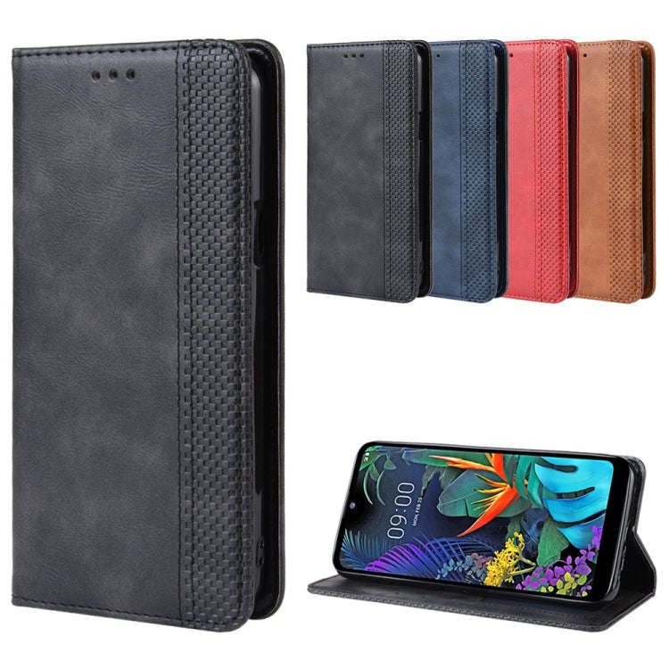 Magnetic Buckle Retro Crazy Horse Texture Horizontal Flip Leather Case for LG K50 /LG Q60 , with ...