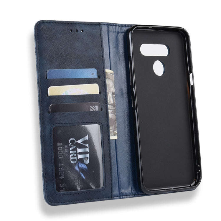 Magnetic Buckle Retro Crazy Horse Texture Horizontal Flip Leather Case for LG K50 /LG Q60 , with ...