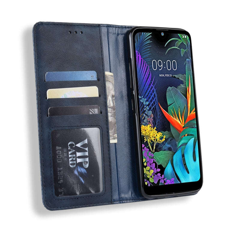 Magnetic Buckle Retro Crazy Horse Texture Horizontal Flip Leather Case for LG K50 /LG Q60 , with ...