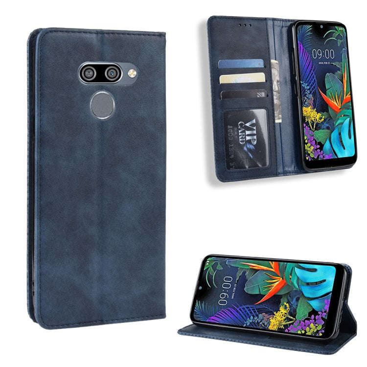 Magnetic Buckle Retro Crazy Horse Texture Horizontal Flip Leather Case for LG K50 /LG Q60 , with ...