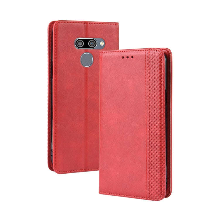 Magnetic Buckle Retro Crazy Horse Texture Horizontal Flip Leather Case for LG K50 /LG Q60 , with ...