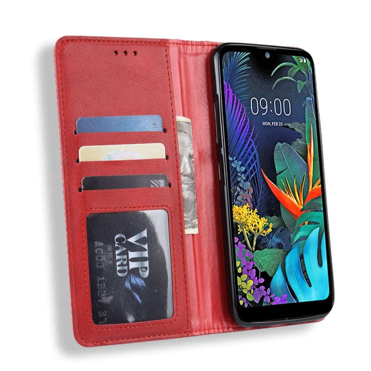 Magnetic Buckle Retro Crazy Horse Texture Horizontal Flip Leather Case for LG K50 /LG Q60 , with ...