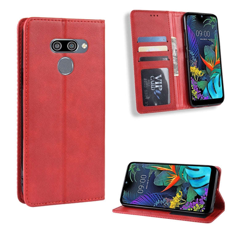 Magnetic Buckle Retro Crazy Horse Texture Horizontal Flip Leather Case for LG K50 /LG Q60 , with ...