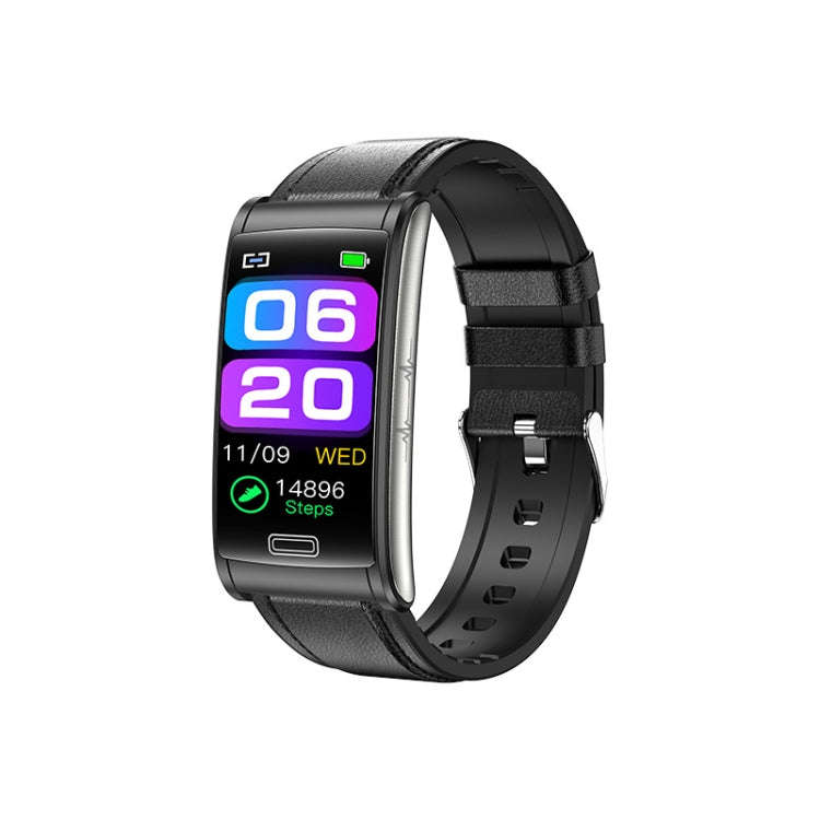 E600 1.47 inch Color Screen Smart Watch Leather Strap Support Heart Rate Monitoring / Blood Press...