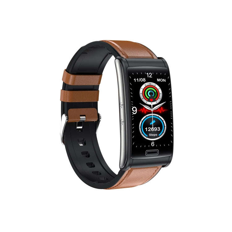 E600 1.47 inch Color Screen Smart Watch Leather Strap Support Heart Rate Monitoring / Blood Press...