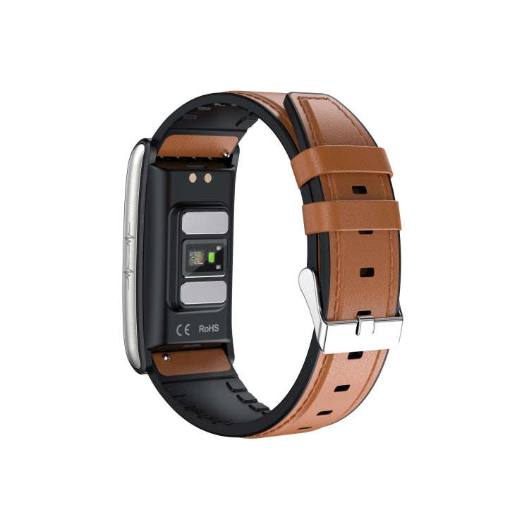 E600 1.47 inch Color Screen Smart Watch Leather Strap Support Heart Rate Monitoring / Blood Press...