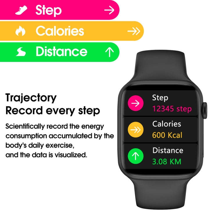 W38 1.9 inch Color Screen Smart Watch,Support Heart Rate Monitoring / Blood Pressure Monitoring(P...