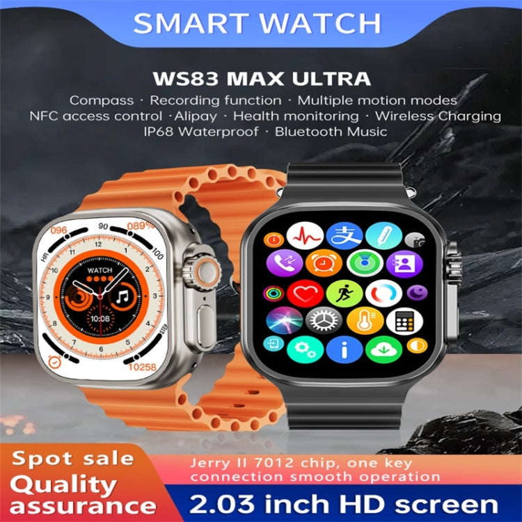 WS83 MAX ULTRA 2.03 inch Color Screen Smart Watch,Support Heart Rate Monitoring / Blood Pressure ...