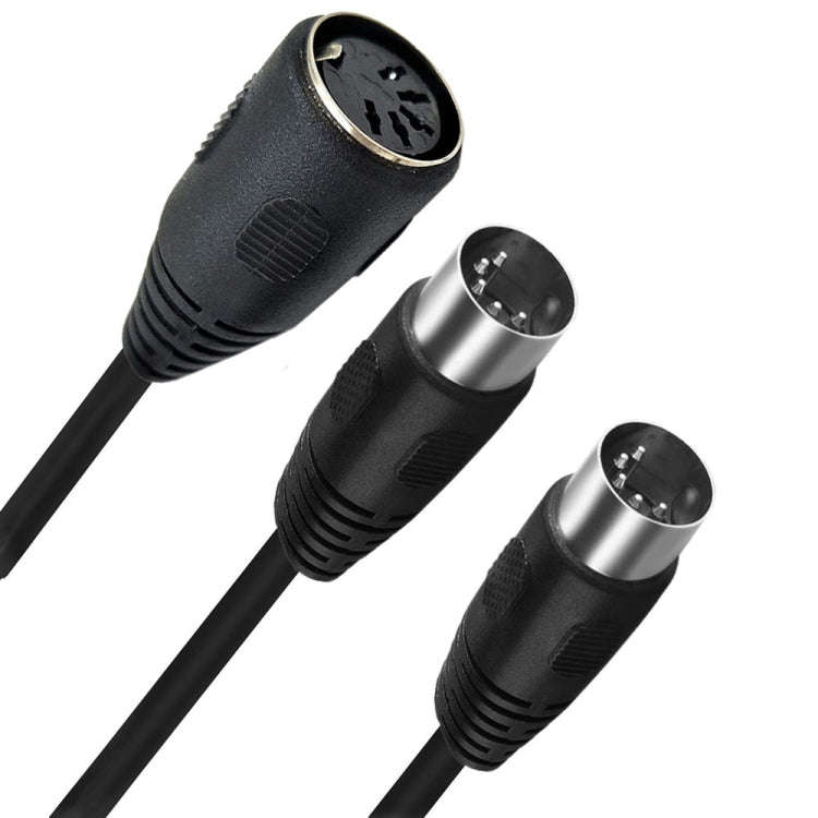 JUNSUNMAY MIDI 2 in 1 Din 5 Pin Male to Dual 2 Pin Female Cable Adapter, Cable Length: 50cm