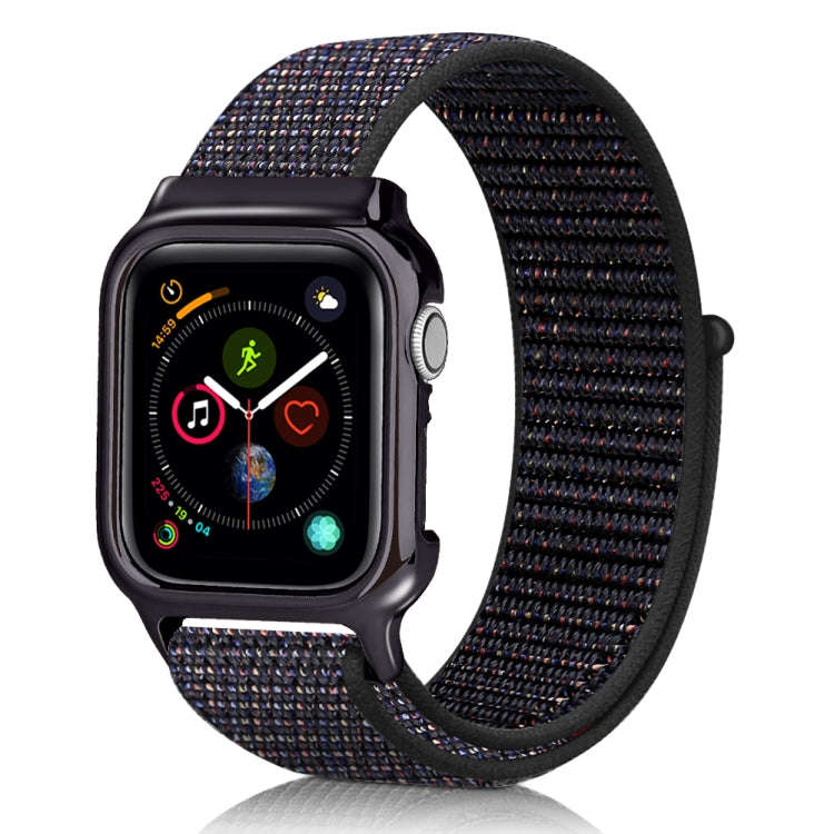 Simple Fashion Nylon Watch Band with Frame for Apple Watch Series 5 & 4 40mm(Official Official Bl...