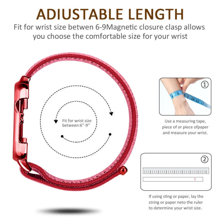 Simple Fashion Nylon Watch Band with Frame for Apple Watch Series 5 & 4 40mm(Red)