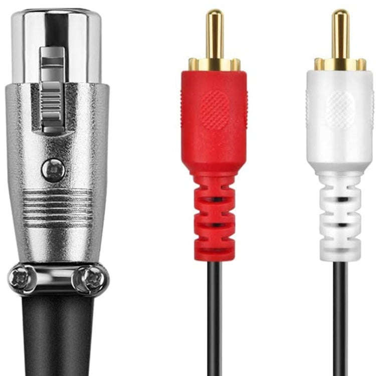 JUNSUNMAY 2 RCA Male to XLR Female Stereo Audio Cable, Cable Length:0.15m