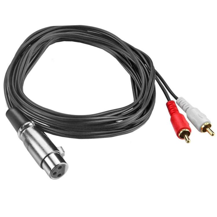 JUNSUNMAY 2 RCA Male to XLR Female Stereo Audio Cable, Cable Length:0.15m