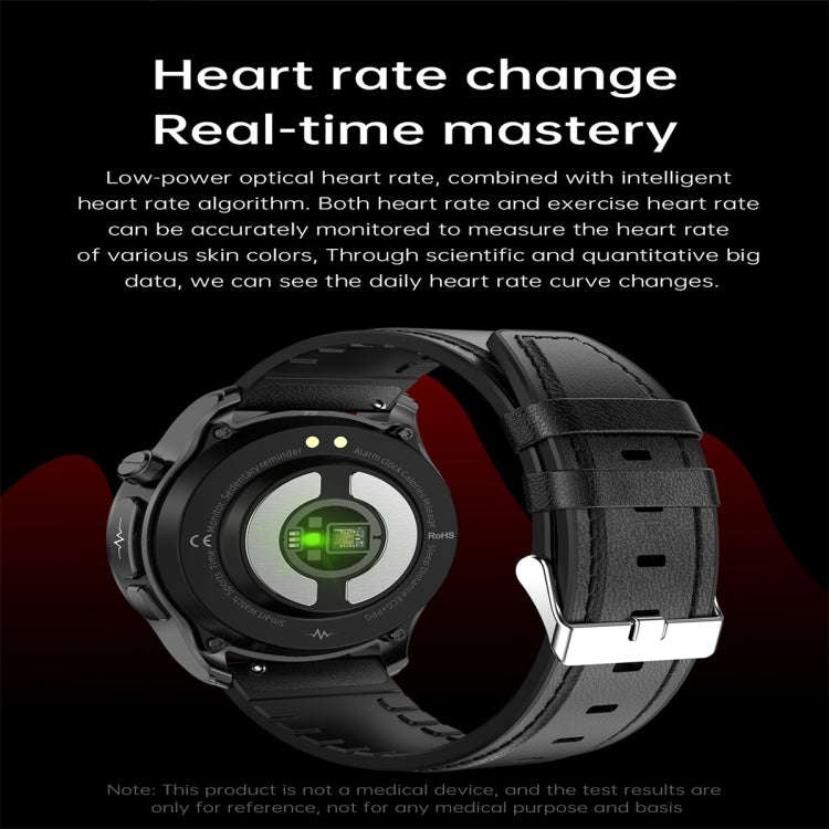 E420 1.39 inch Color Screen Smart Watch,Leather Strap,Support Heart Rate Monitoring / Blood Press...